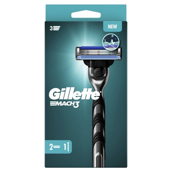 	Gillette Mach 3 rasoio + 2 lame