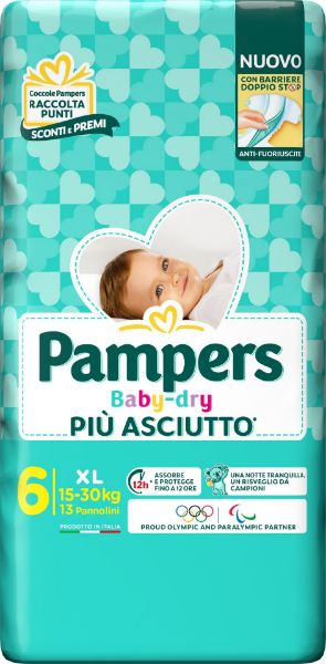 Picture of PAMPERS BABY-DRY NAPPIES EXTRA LARGE (15-30 KG) 13 PIECES