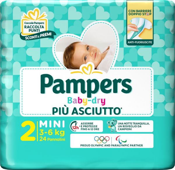 Picture of PAMPERS BABY-DRY NAPPIES MINI(3-6 KG) 24 PIECES